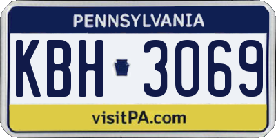PA license plate KBH3069