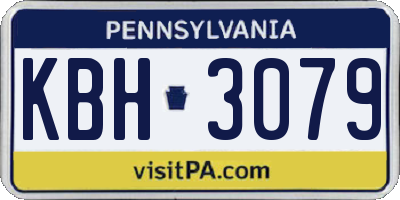 PA license plate KBH3079