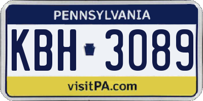 PA license plate KBH3089