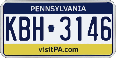 PA license plate KBH3146