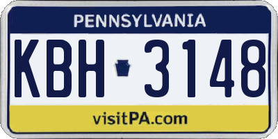 PA license plate KBH3148