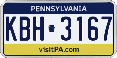 PA license plate KBH3167