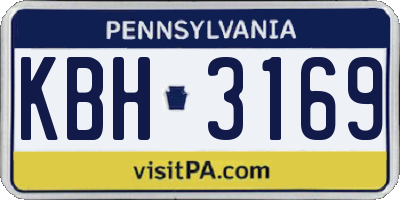 PA license plate KBH3169