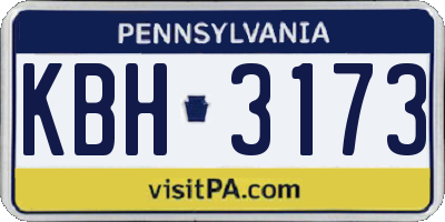 PA license plate KBH3173