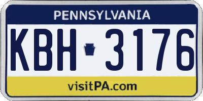 PA license plate KBH3176