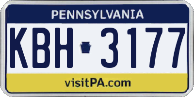 PA license plate KBH3177