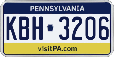 PA license plate KBH3206