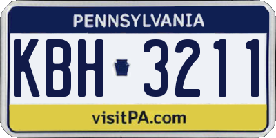 PA license plate KBH3211