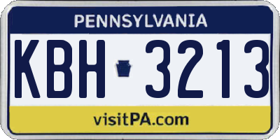 PA license plate KBH3213