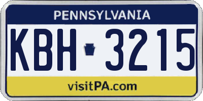 PA license plate KBH3215