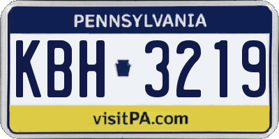 PA license plate KBH3219