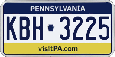 PA license plate KBH3225