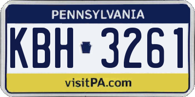 PA license plate KBH3261