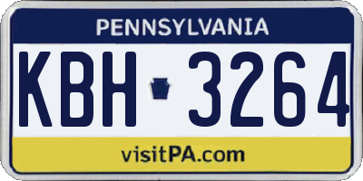 PA license plate KBH3264