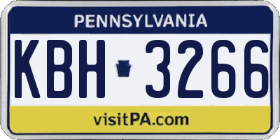 PA license plate KBH3266
