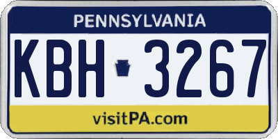 PA license plate KBH3267