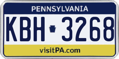PA license plate KBH3268