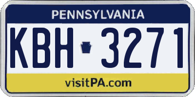 PA license plate KBH3271