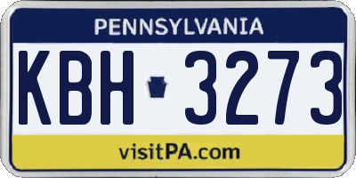 PA license plate KBH3273