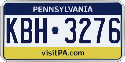 PA license plate KBH3276