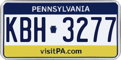 PA license plate KBH3277