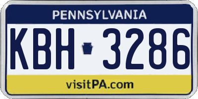 PA license plate KBH3286