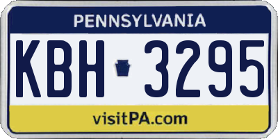 PA license plate KBH3295