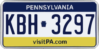 PA license plate KBH3297