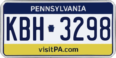 PA license plate KBH3298