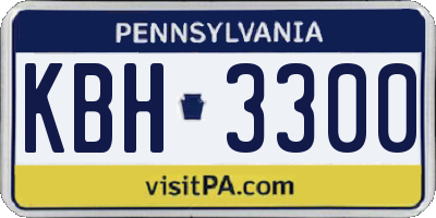 PA license plate KBH3300