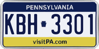 PA license plate KBH3301