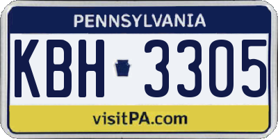 PA license plate KBH3305