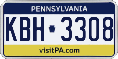 PA license plate KBH3308