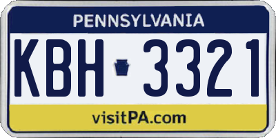 PA license plate KBH3321