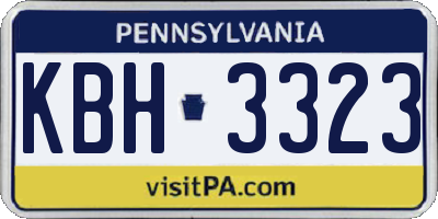 PA license plate KBH3323