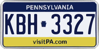 PA license plate KBH3327