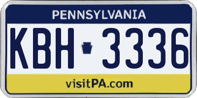 PA license plate KBH3336