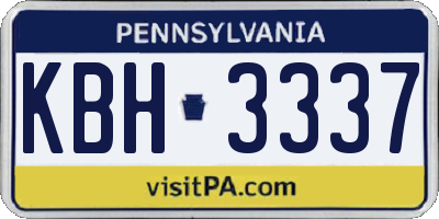 PA license plate KBH3337
