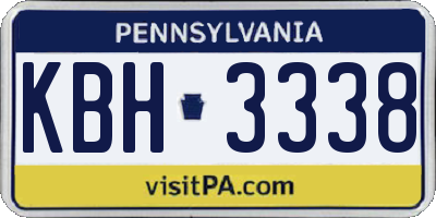 PA license plate KBH3338
