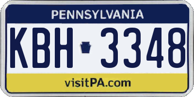 PA license plate KBH3348