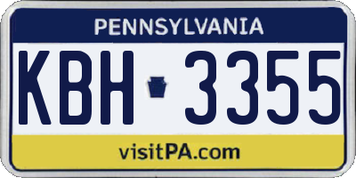 PA license plate KBH3355