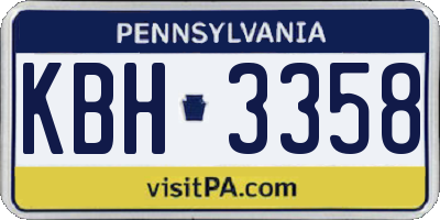 PA license plate KBH3358