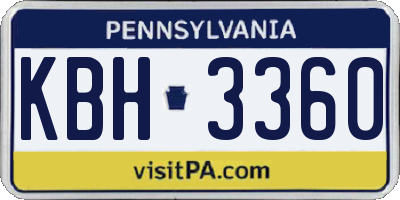 PA license plate KBH3360