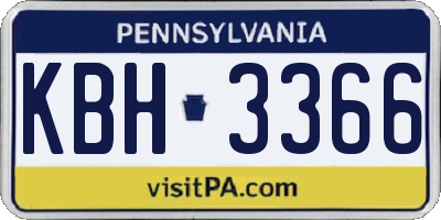 PA license plate KBH3366
