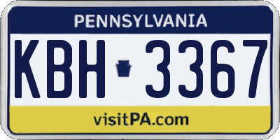 PA license plate KBH3367