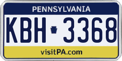 PA license plate KBH3368