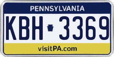 PA license plate KBH3369