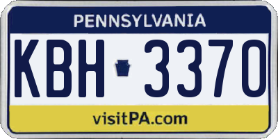 PA license plate KBH3370