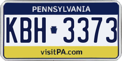 PA license plate KBH3373