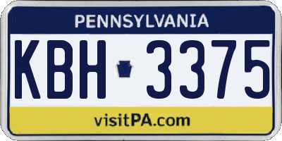 PA license plate KBH3375